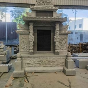 汉中 芝麻灰高档墓碑、土墓，一套也支持定做