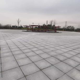 汉中 芝麻白火烧面-公园广场地铺效果