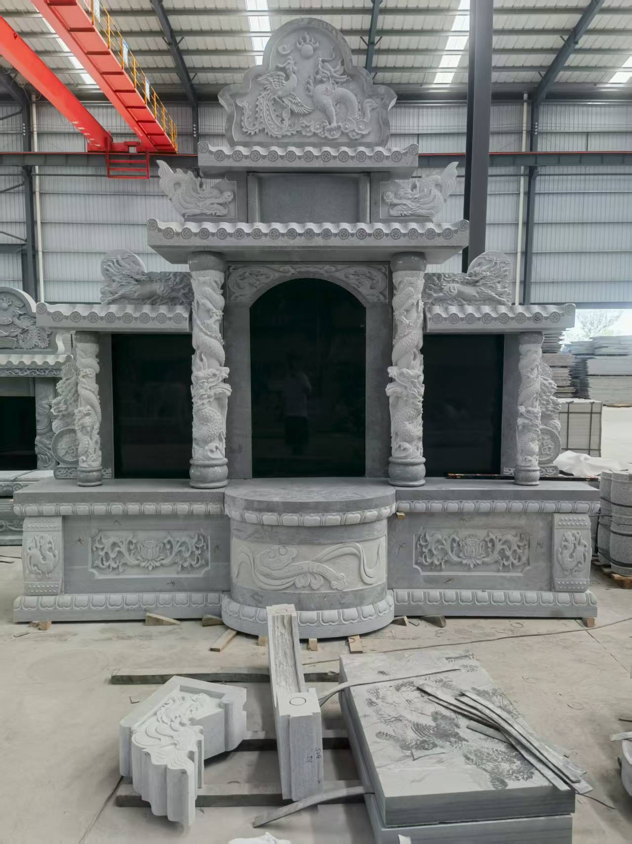 汉中 芝麻灰高档墓碑，土墓，可定制