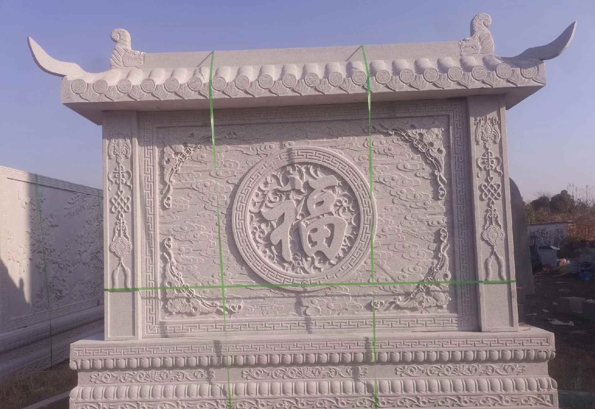 汉中 芝麻白花岗岩屏风，照壁，影壁
